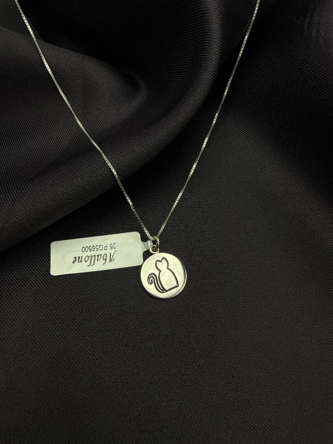 Colar 45 cm medalha gato - comprar online