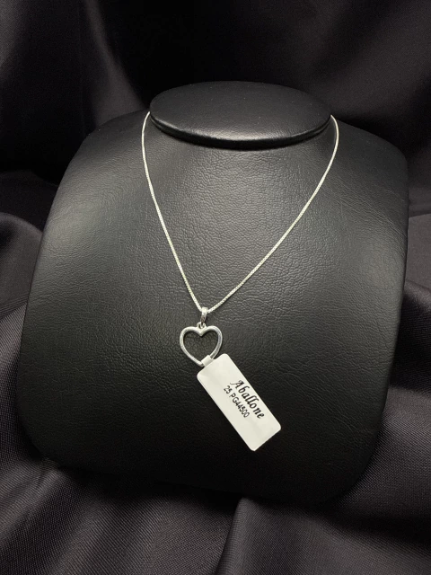 Colar coração vazado 45cm - comprar online