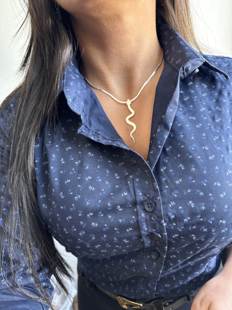 Pingente cobra com laminada 2mm 40cm - comprar online