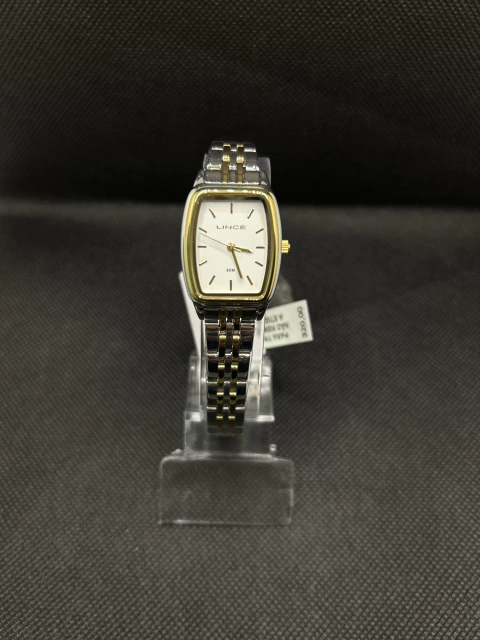 Relógio lince quadrado prata/dourado - comprar online
