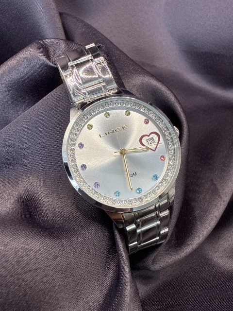 Relógio lince fundo branco com data - comprar online