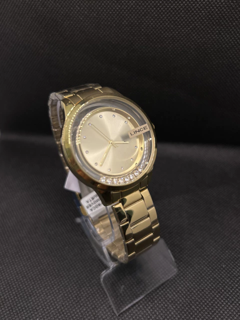 Relógio lince redondo dourado - comprar online