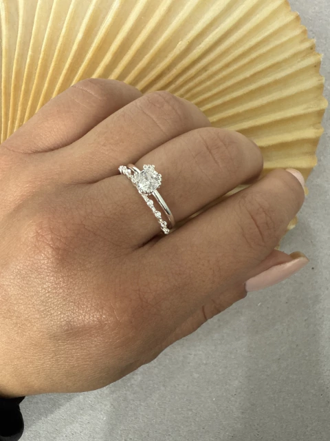 Anel solitário duplo - comprar online