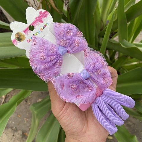 Set niña (dos moños con lunares y cuatro colitas)