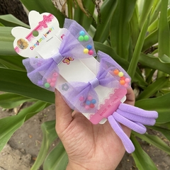 Set niña (dos moños picos con pelotitas y cuatro colitas)