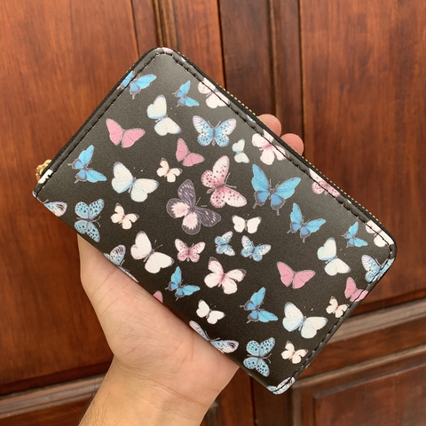 Billetera mariposa negra mediana