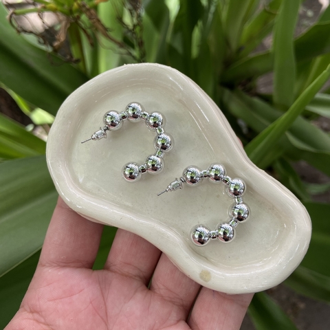 Aros textura varios plateados Agostina