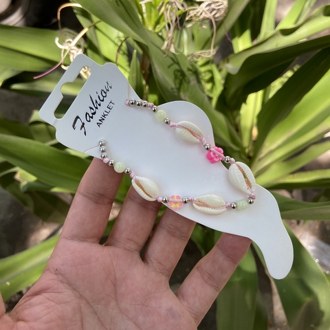 Tobillera caracol con flor