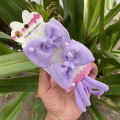 Set niña (dos moños picos con perlas y cuatro colitas) - KL STORE