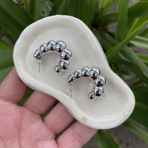 Aros textura varios plateados Paula