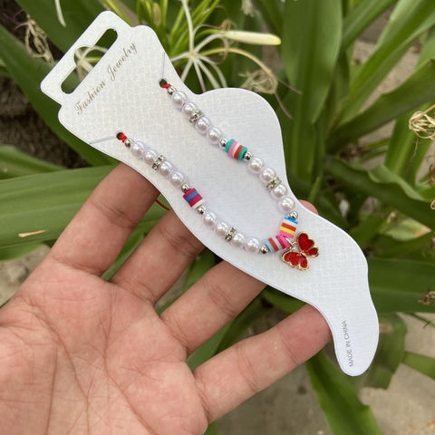 Tobillera mariposa roja