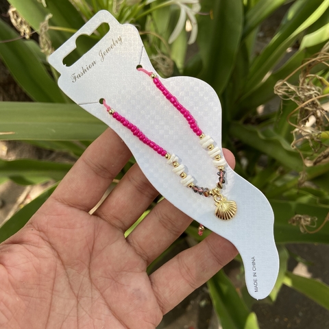 Tobillera almeja rosa