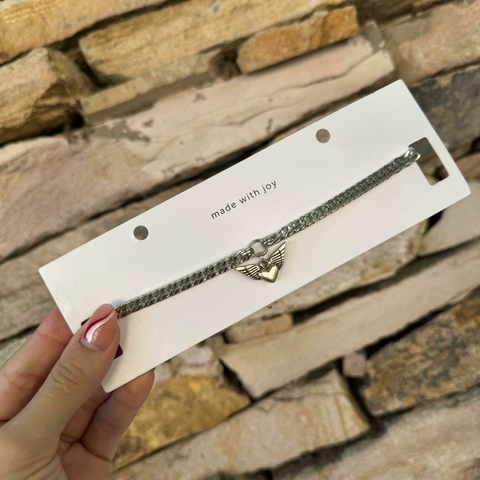 Choker Corazon con alas Metal