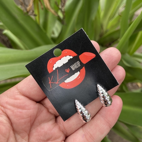 Aros gotas textura mini Valentina