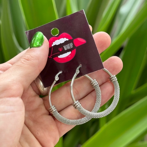 Aros argolla acero chanel grande