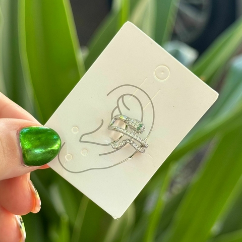 Cuff cobra acero strass