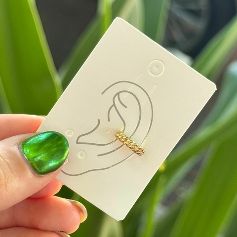 Cuff cadena acero dorado