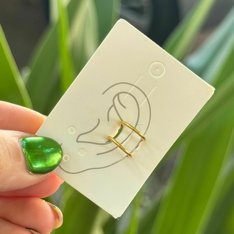 Cuff basic acero dorado