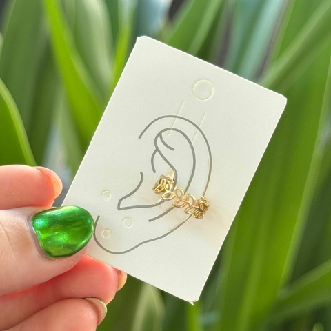 Cuff hojitas acero dorado