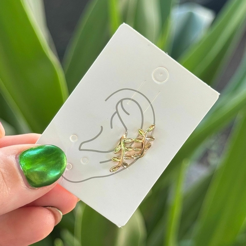 Cuff hojas trepador acero dorado