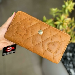 Billetera la chapelle chocolate dos corazones