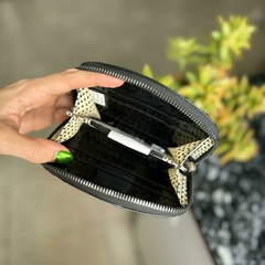 Billetera reptil negra la chapelle - comprar online