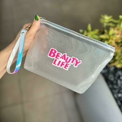 Porta cosmeticos beauty life / color. blanco