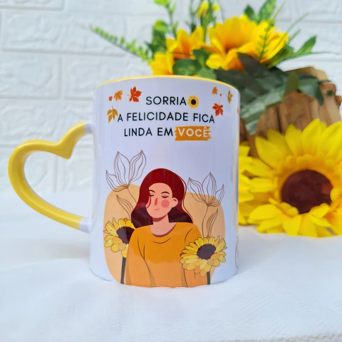 Arte Digital "Sorria, a felicidade fica linda em você"