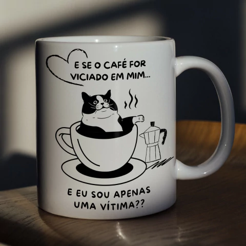 Arte Digital "E se o café for viciado em mim e eu for apenas uma vítima?"