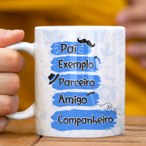 Arte Digital "Pai: Exemplo, parceiro, amigo, companheiro"