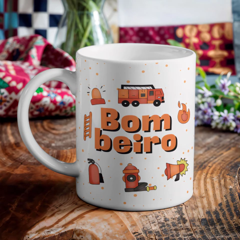 Arte Digital Profissões "Bombeiro / Bombeira)