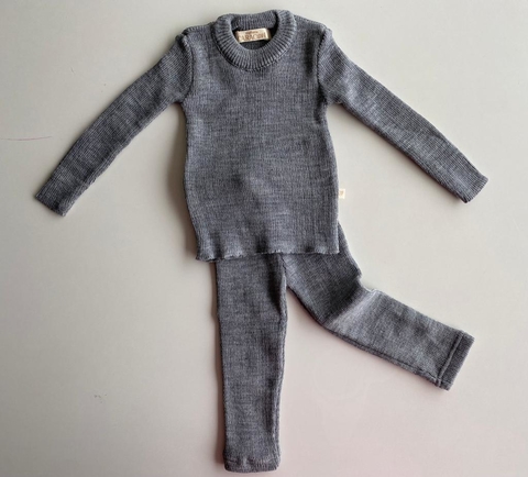 Conjunto Liso de Tricô Cinza