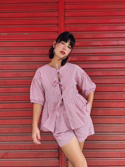 Bata Laços Listra Vermelha - comprar online