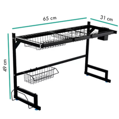 Escurridor de platos Negro 2 Niveles - Mateita Diseño