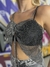 cropped franzido strass
