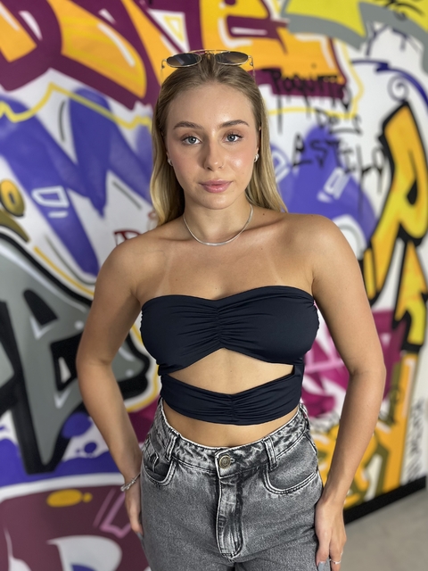 cropped tomara que caia w/ abertura - comprar online