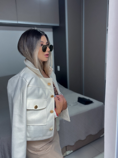 CASACO LÃ BATIDA COR CREME - comprar online