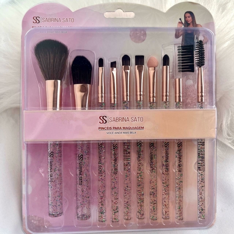Kit de Pinceis para Maquiagem 10 peças Sabrina Sato