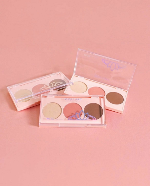Paleta Trio Iluminador + Blush + Contorno Miss Lary - comprar online