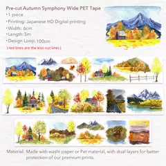 Autumn Symphony - Bucle 100 CM - PET Troqueladas - The Washi Tape Shop en internet