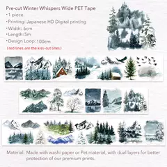 Winter Whispers - Bucle 100 CM - PET Troqueladas - The Washi Tape Shop en internet