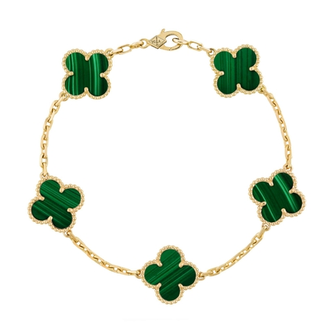 PULSO ESTILO VAN CLEEF VERDE (PLATA)
