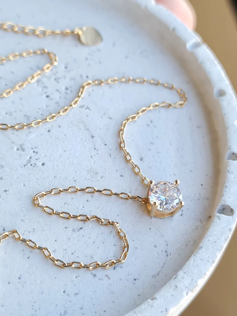 Colar ponto de luz em zircônia - comprar online