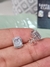 Brinco retangular cravejado com pedra e zircônias em PRATA 925