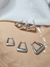 Trio de argolas lisas triangulares - Santa Clara Semijoias - Elegância e sofisticação em cada detalhe