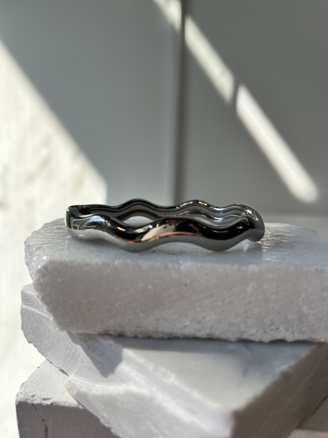 Bracelete Ondulado Prateado