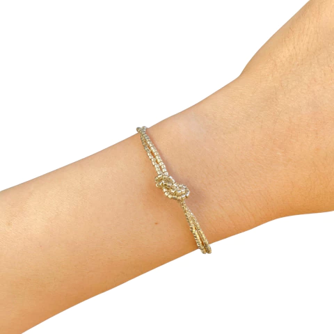 Pulseira Nó Duplo Ensartar Prateada | Maria Sublime - comprar online