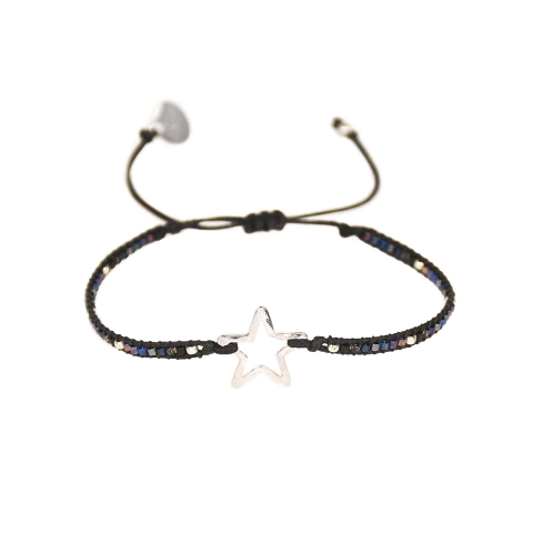 Pulseira MKY Melted Star Black | Maria Sublime