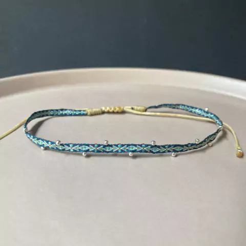 Tornozeleira Tear Azul 925 | Maria Sublime