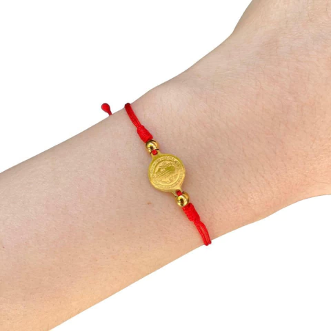 Pulseira São Bento Inox Vermelha | Maria Sublime - comprar online